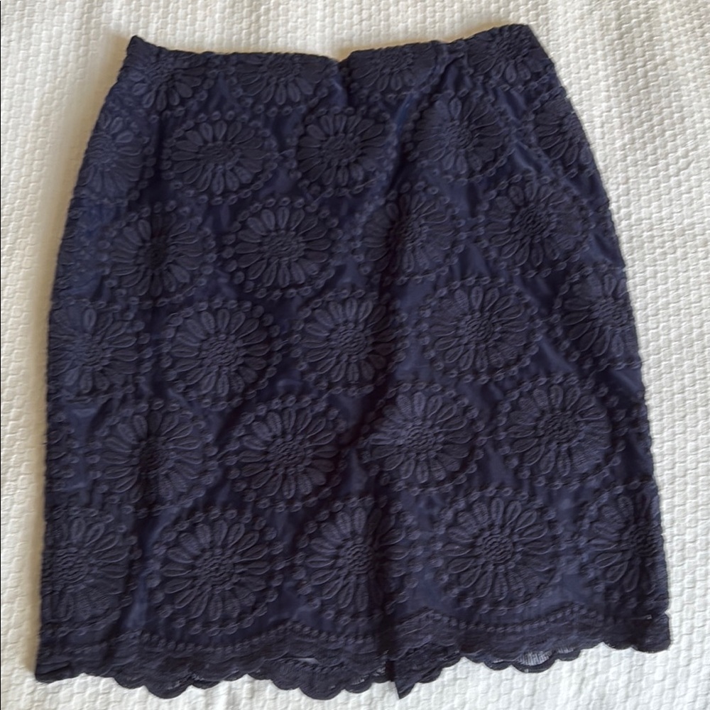 Boden Elegant Navy Lace Skirt